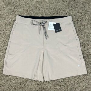 NWT Fabletics Mens The Board Short 33x7 Brown Surf Swim Wear Summer Stretched